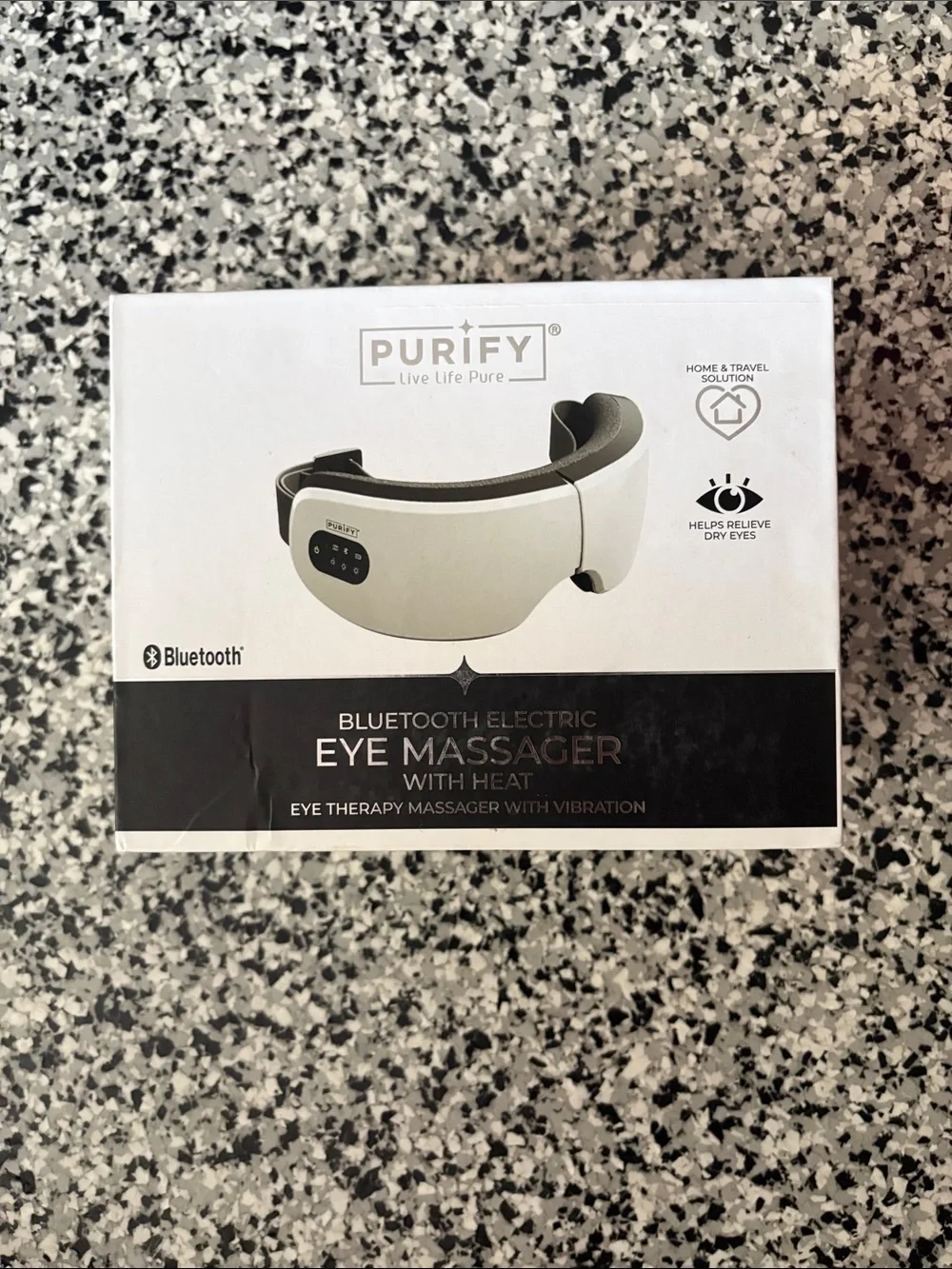 Purify Bluetooth Electric Eye Massager with Heat - White